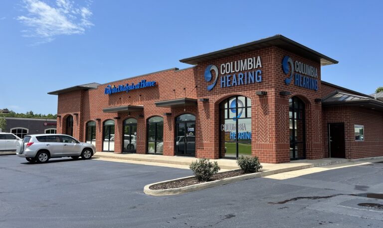 Front view of Columbia Hearing Center building